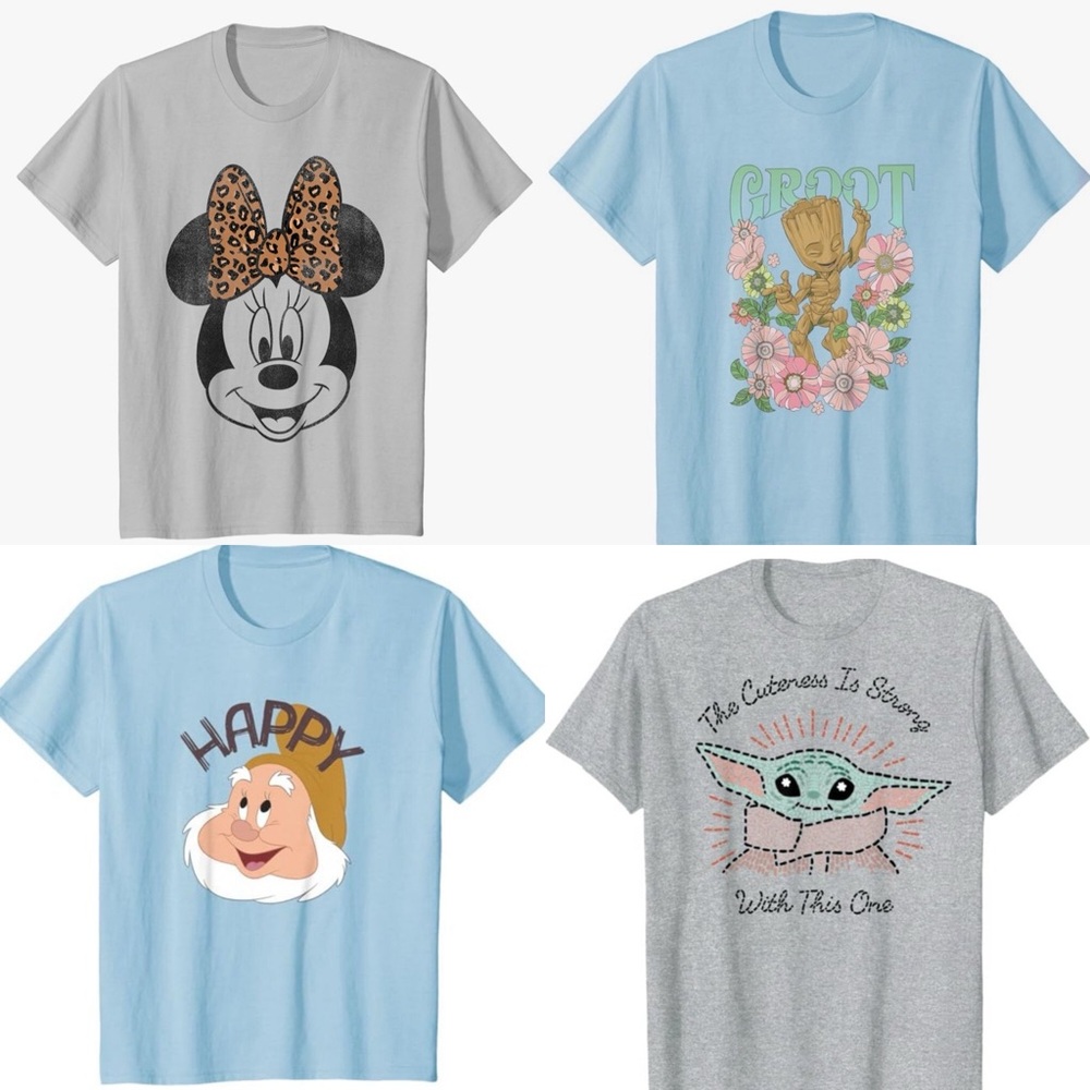Set of 4 Girl’s Disney Shirts Size Medium